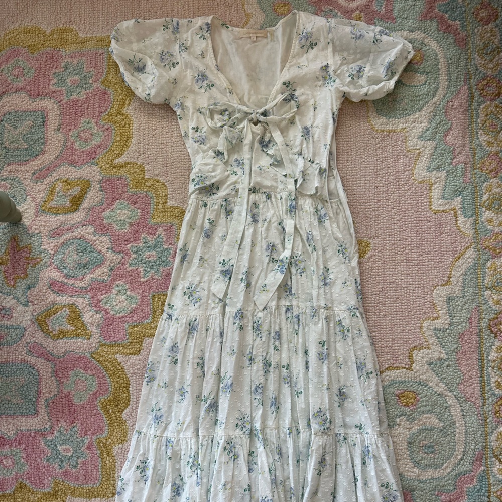 LoveShackFancy White Floral Dress